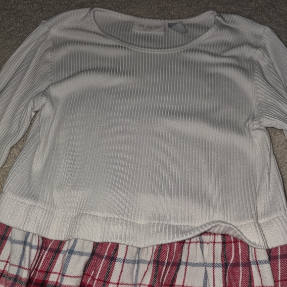 The Children's Place Girls Plaid Flannel Fit And Flare Dress Size 7/8 - Picture 3 of 5